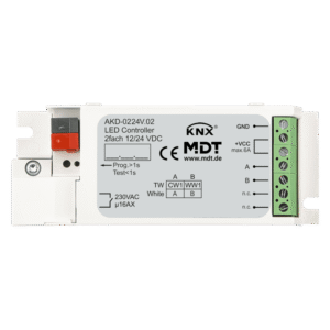 MDT KNX Controlador LED 2 canales Tunable White, 3/6A
