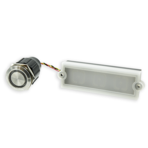 DoorBird P0606 – Pulsador de llamada redondo iluminado con placa nominativa