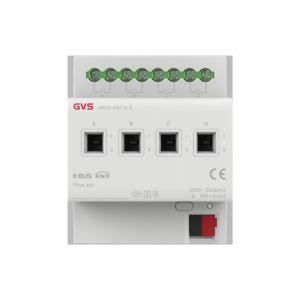 GVS Actuador de conmutación KNX con medición de corriente, 4–12 canales, 16 A