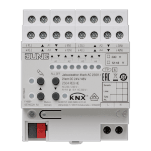 JUNG Actuador persianas KNX 2-8 fases AC 110-230V y 12-48V
