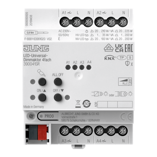 Jung Actuador dimmer KNX LED universal 4 fases