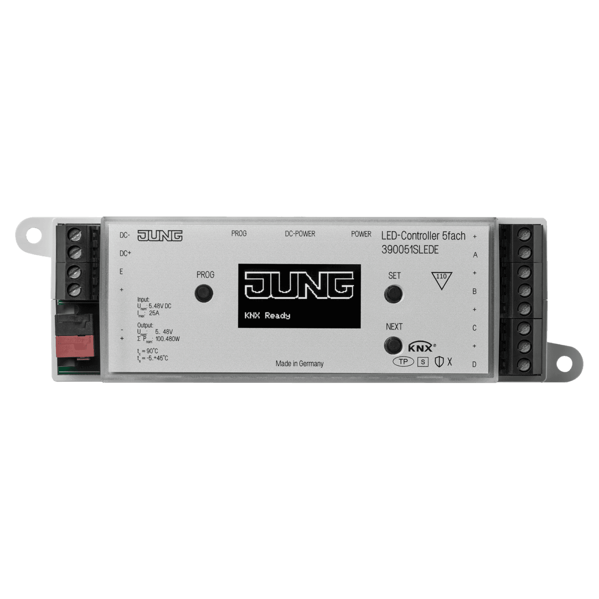 JUNG_390051SLEDE Controlador KNX para LED, 5 fases DC 5 ... 48 V, Falso techo, Secure