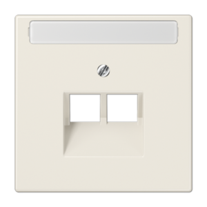 JUNG LS 990 — Placa central RJ45 de 2 puertos con inscripción — Versiones en plástico