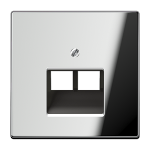 JUNG LS 990 — Placa central RJ45 de 2 puertos — Acabados metálicos