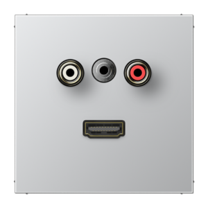 JUNG LS — Placa multimedia Minijack + HDMI — Metal
