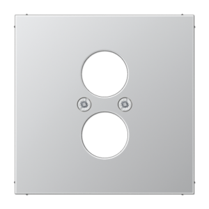 JUNG LS 990 — Placa central para 2 conectores circulares Ø 18,5 mm — Metal