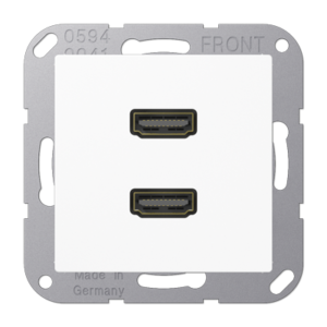 JUNG Serie A — Placa de conexión doble HDMI