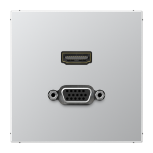 JUNG LS 990 — Placa de conexión HDMI + VGA — Acabados metálicos