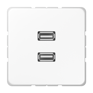 JUNG Serie CD — Placa de conexión doble USB 2.0 — Blanco Alpino
