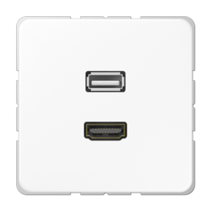 JUNG Serie CD — Placa de conexión HDMI y USB 2.0 — Blanco Alpino