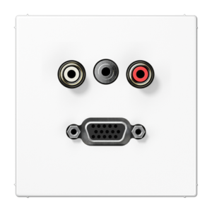 JUNG LS 990 · Plástico — Placa de conexión RCA, minijack 3,5 mm y VGA — Colores
