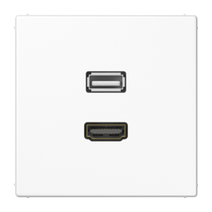 JUNG LS 990 · Plástico — Placa de conexión HDMI y USB 2.0 — Colores