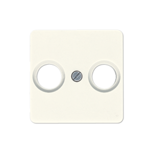 JUNG 50 × 50 — Placa central TV/FM — Blanco Marfil