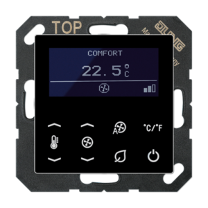 JUNG Termostato KNX para fan coil. A negro