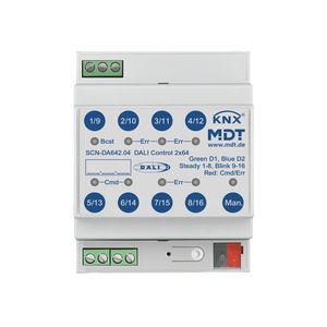 MDT Pasarela DALI 2x64 Controles, montaje en carril Din, 4 módulos