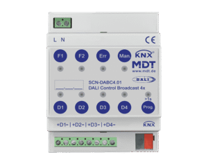 MDT Pasarela DALI Control Broadcast, 4 canales, 4 SU DIN