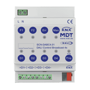 MDT Pasarela DALI Control Broadcast, 4 canales, 4 SU DIN