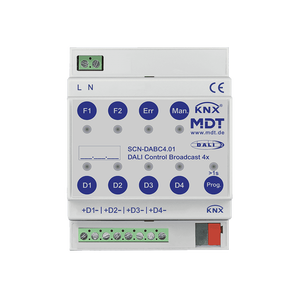 MDT Pasarela DALI Control Broadcast, 4 canales, 4 SU DIN