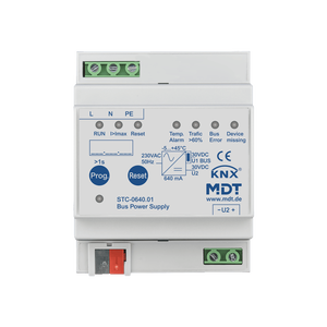 MDT KNX Fuente de alimentación bus 640 mA, con función de diagnóstico, montaje en carril Din, 4 módulos