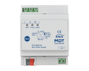 MDT KNX Fuente de alimentación bus 640 mA, montaje en carril Din, 4 módulos