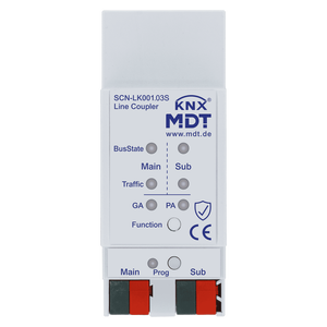 MDT Acoplador de zona/línea KNX con Data Secure y función proxy, 2SU DIN
