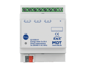 MDT KNX Contador de energía 3 fases 20 A, medición directa, 4TE REG, 230/400 V AC