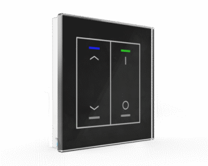 Glass Push Button II Lite Persianas I/O Negro