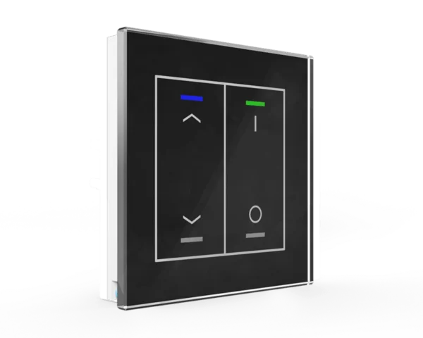 Glass Push Button II Lite Persianas I/O Negro