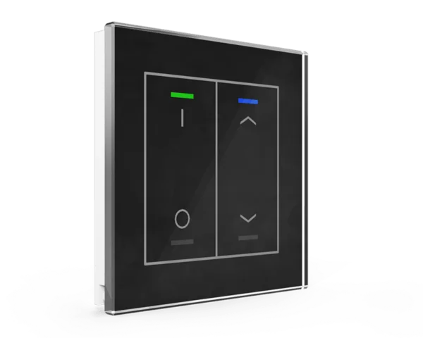 Glass Push Button II Lite I/O Persianas Negro