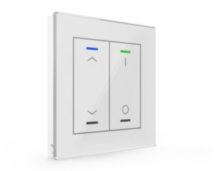 Glass Push Button II Lite Persianas I/O Blanco