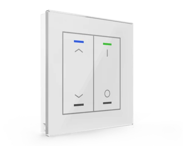 Glass Push Button II Lite Persianas I/O Blanco