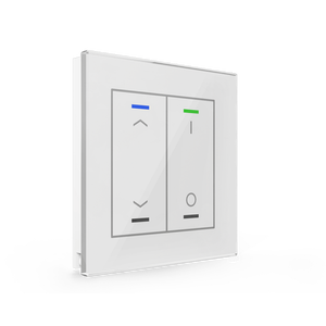 Glass Push Button II Lite Persianas I/O Blanco