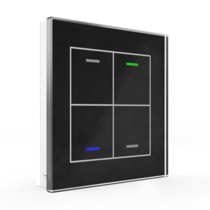 Glass Push Button II Lite 4 Negro