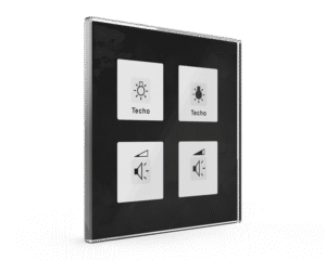 Glass Push Button plus 4 Black