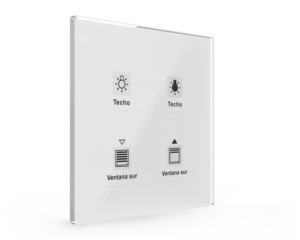 Glass Push Button plus 4 White