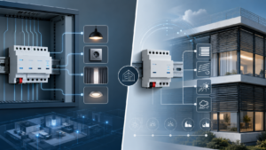 Actuador KNX para control de persianas, cortinas y sistemas de sombreado en edificios inteligentes