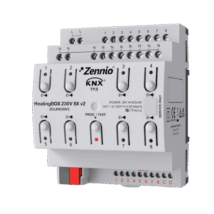 Zennio HeatingBOX 230V 8X v2. Actuador de calefacción con 8 salidas a 230VAC y 8 entradas