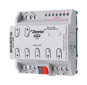 Zennio MAXinBOX 66 Actuador multifunción con KNX 6 salidas 16A / 6 entradas A/D
