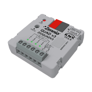 QUAD v3. Módulo de 4 entradas analógico-digitales con LEDs indicadores de estado.
