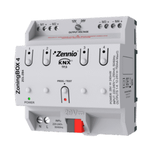 Zennio ZoningBOX 4. Actuador de climatización con zonificación por conductos de hasta 4 zonas