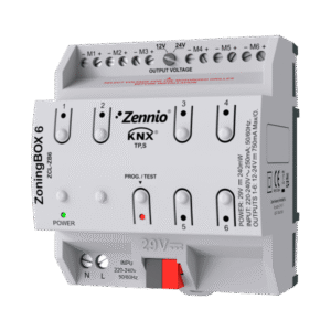 Zennio ZoningBOX 6. Actuador de climatización con zonificación por conductos de hasta 6 zonas