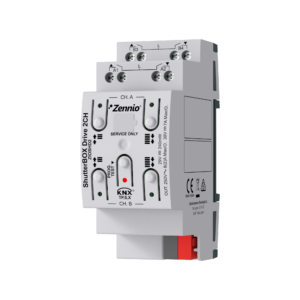 ShutterBOX Drive 2CH. Actuador de persianas de 2 canales con detección automática de los tiempos de desplazamiento y KNX Secure